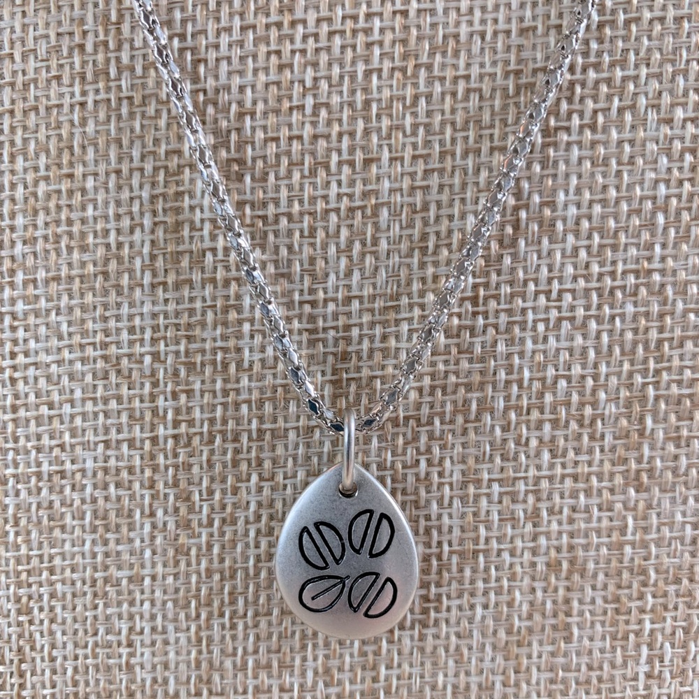 H. Stern Brazilian Coffee Bean Silvertone Charm Pendant Necklace
